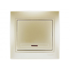 Выключатель с подсветкой LEZARD Mira жемчужно-белый перламутр