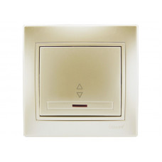 Выключатель проходной с подсветкой LEZARD Mira жемчужно-белый перламутр