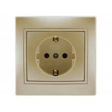 Розетка с заземлением LEZARD Mira жемчужно-белый перламутр