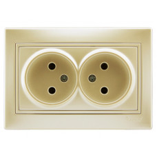 Розетка двойная без заземления LEZARD Mira жемчужно-белый перламутр