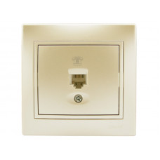 Розетка телефонная евро LEZARD Mira жемчужно-белый перламутр