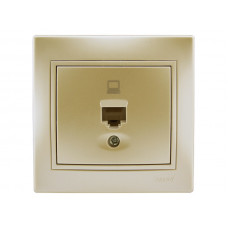 Розетка компьютерная LEZARD Mira жемчужно-белый перламутр