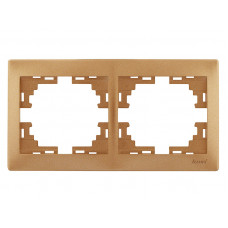 Рамка 2-ая горизонтальная б/вст LEZARD Mira светло-коричневый перламутр