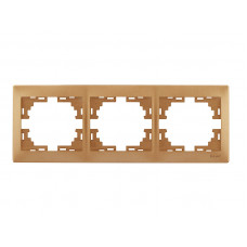 Рамка для розеток / выключателей 3-ая горизонтальная LEZARD Mira светло-коричневый перламутр