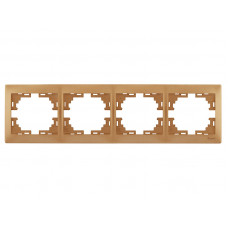 Рамка 4-ая горизонтальная б/вст LEZARD Mira светло-коричневый перламутр