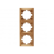 Рамка 3-ая вертикальная б/вст LEZARD Mira светло-коричневый перламутр