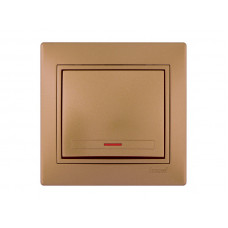 Выключатель с подсветкой LEZARD Mira светло-коричневый перламутр