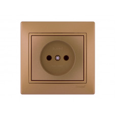 Розетка без заземления LEZARD Mira светло-коричневый перламутр