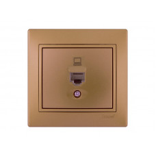 Розетка компьютерная LEZARD Mira светло-коричневый перламутр