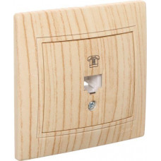 Розетка телефонная евро LEZARD Mira дуб отбеленный матовый