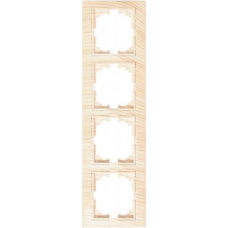 Рамка 4-я вертикальная б/вст LEZARD Mira дуб отбеленный матовый