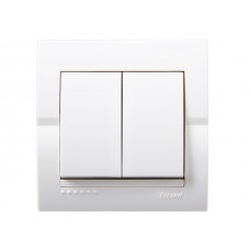 Выключатель двойной LEZARD Deriy белый