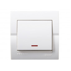 Выключатель с подсветкой LEZARD Deriy белый