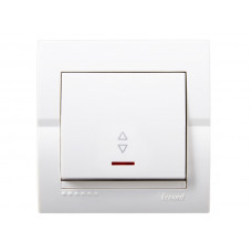 Выключатель проходной с подсветкой LEZARD Deriy белый