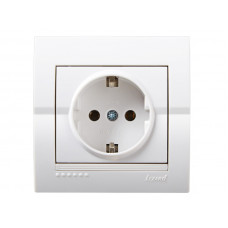 Розетка с заземлением LEZARD Deriy белый