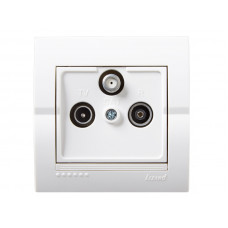 Розетка ТВ-Радіо-Супутник крайова LEZARD Deriy білий