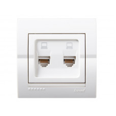 Розетка компьютерная двойная LEZARD Deriy белый