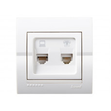 Розетка компьютер+телефон LEZARD Deriy белый