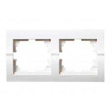 Рамка для розеток / выключателей 2-ая горизонтальная LEZARD Deriy белый