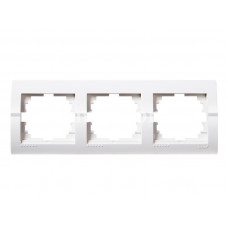 Рамка для розеток / выключателей 3-ая горизонтальная LEZARD Deriy белый