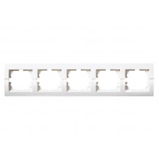Рамка для розеток / выключателей 5-ая горизонтальная LEZARD Deriy белая