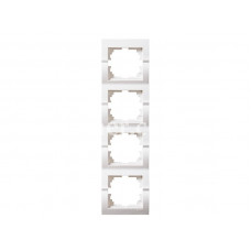 Рамка для розеток / выключателей 4-ая вертикальная LEZARD Deriy белый