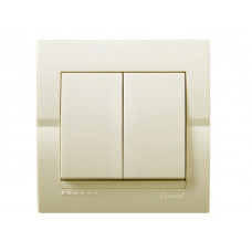 Выключатель двойной LEZARD Deriy крем