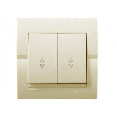 Выключатель проходной двойной lezard Deriy крем