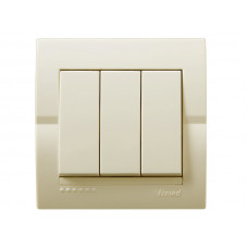 Выключатель тройной LEZARD Deriy крем