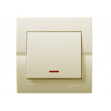 Выключатель с подсветкой LEZARD Deriy крем