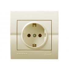 Розетка с заземлением LEZARD Deriy крем