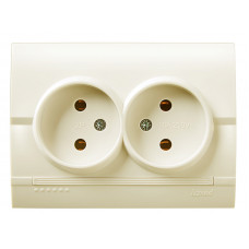 Розетка двойная без заземления LEZARD Deriy крем