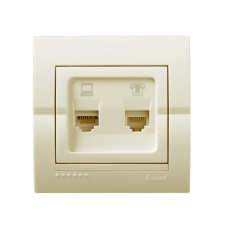 Розетка компьютер+телефон LEZARD Deriy крем