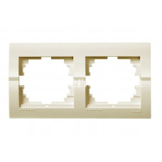 Рамка для розеток / выключателей 2-ая горизонтальная LEZARD Deriy крем