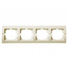 Рамка для розеток / выключателей 4-ая горизонтальная LEZARD Deriy крем