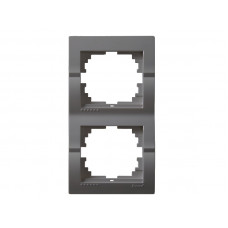 Рамка 2-ая вертикальная LEZARD Deriy графит