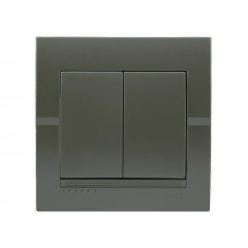 Выключатель двойной LEZARD Deriy графит