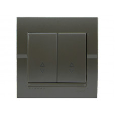 Выключатель проходной двойной LEZARD Deriy графит
