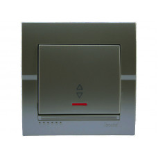 Выключатель проходной с подсветкой LEZARD Deriy графит