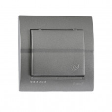 Розетка с/з с крышкой LEZARD Deriy графит