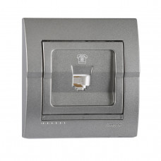 Розетка телефонная евро LEZARD Deriy графит