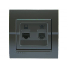 Розетка компьютер + телефон LEZARD Deriy графит