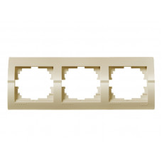 Рамка 3-ая горизонтальная LEZARD Deriy жемчужно-белый перламутр