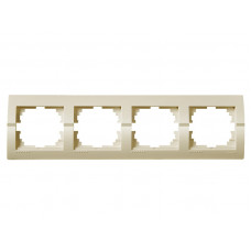 Рамка для розеток / выключателей 4-ая горизонтальная LEZARD Deriy жемчужно-белый перламутр