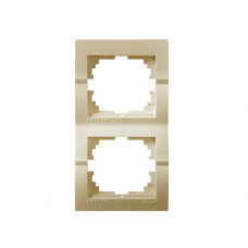 Рамка 2-ая вертикальная LEZARD Deriy жемчужно-белый перламутр