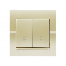 Выключатель проходной двойной LEZARD жемчужно-белый перламутр