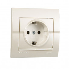 Розетка с/з LEZARD жемчужно-белый перламутр