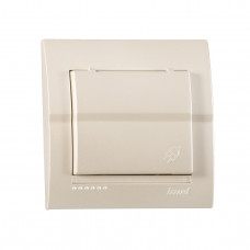 Розетка с/з с крышкой LEZARD жемчужно-белый перламутр