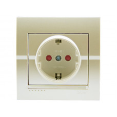 Розетка с защитой от детей LEZARD жемчужно-белый перламутр