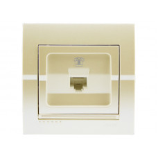 Розетка телефонная евро LEZARD Deriy жемчужно-белый перламутр